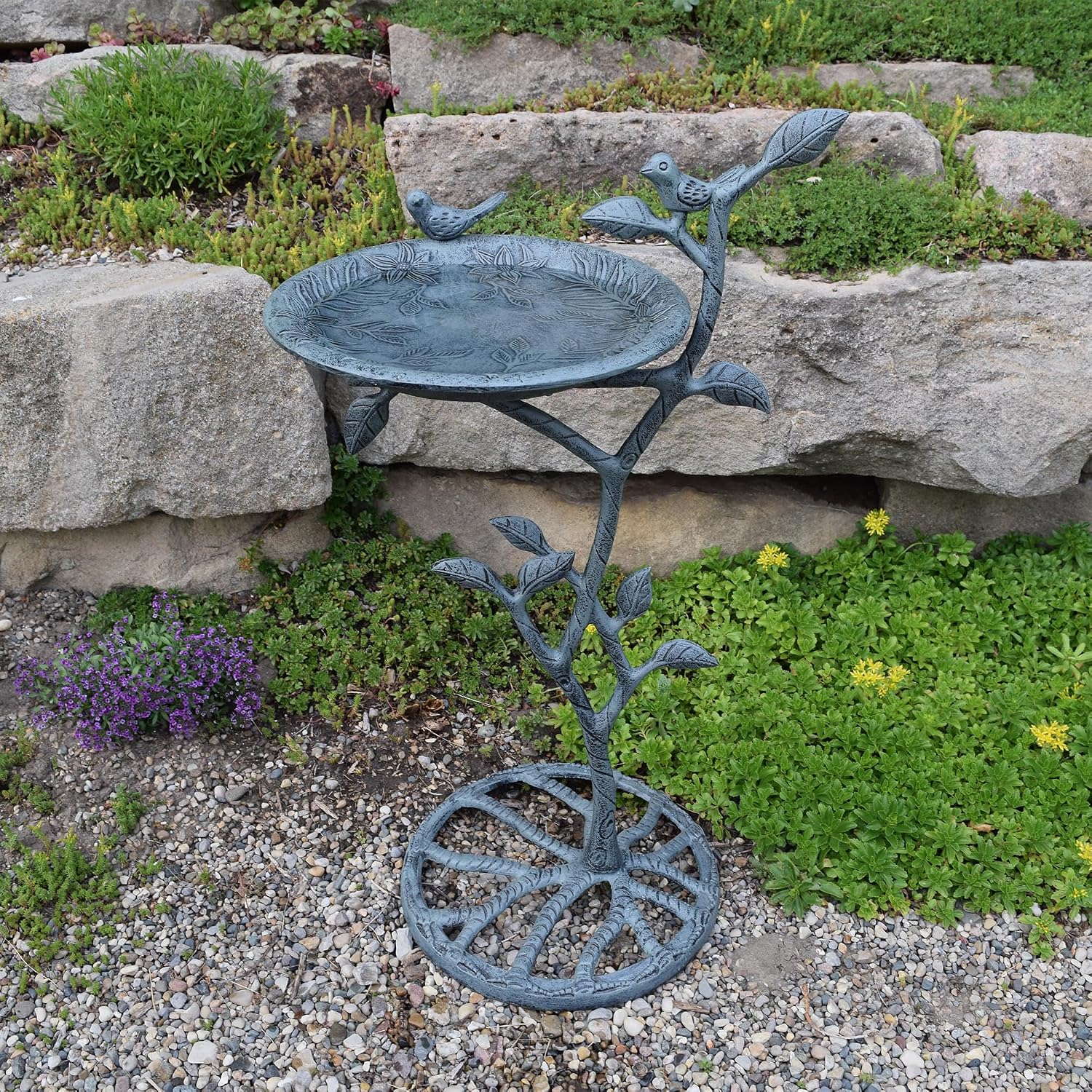 Oakland Living Meadow Bird Bath, Antique Bronze
