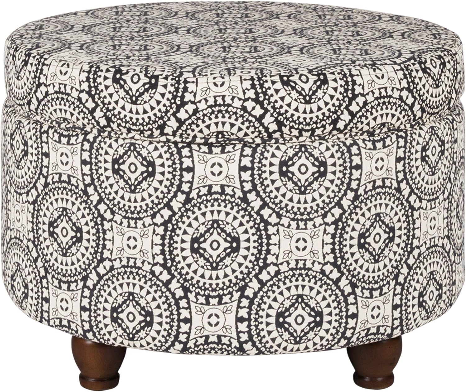 HomePop 24" Large Leatherette Storage Ottoman - Distressed Brown Faux Leather
