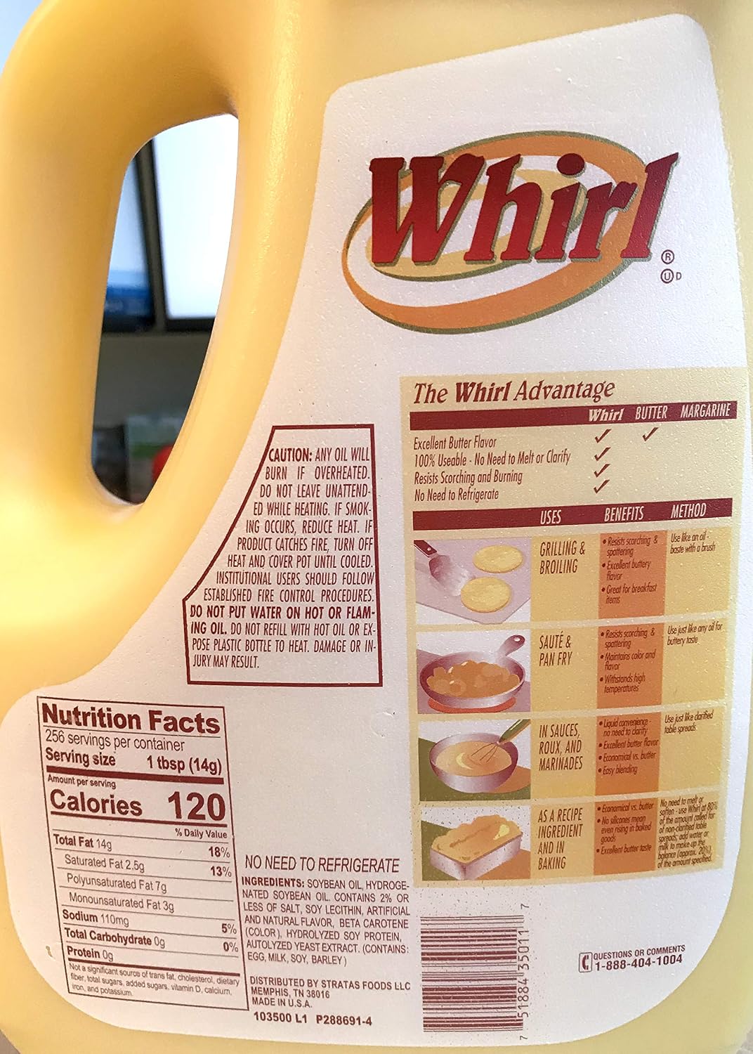 Whirl Admiration Pro-Fry Liquid Shortening Oil for Frying, 8 Pound