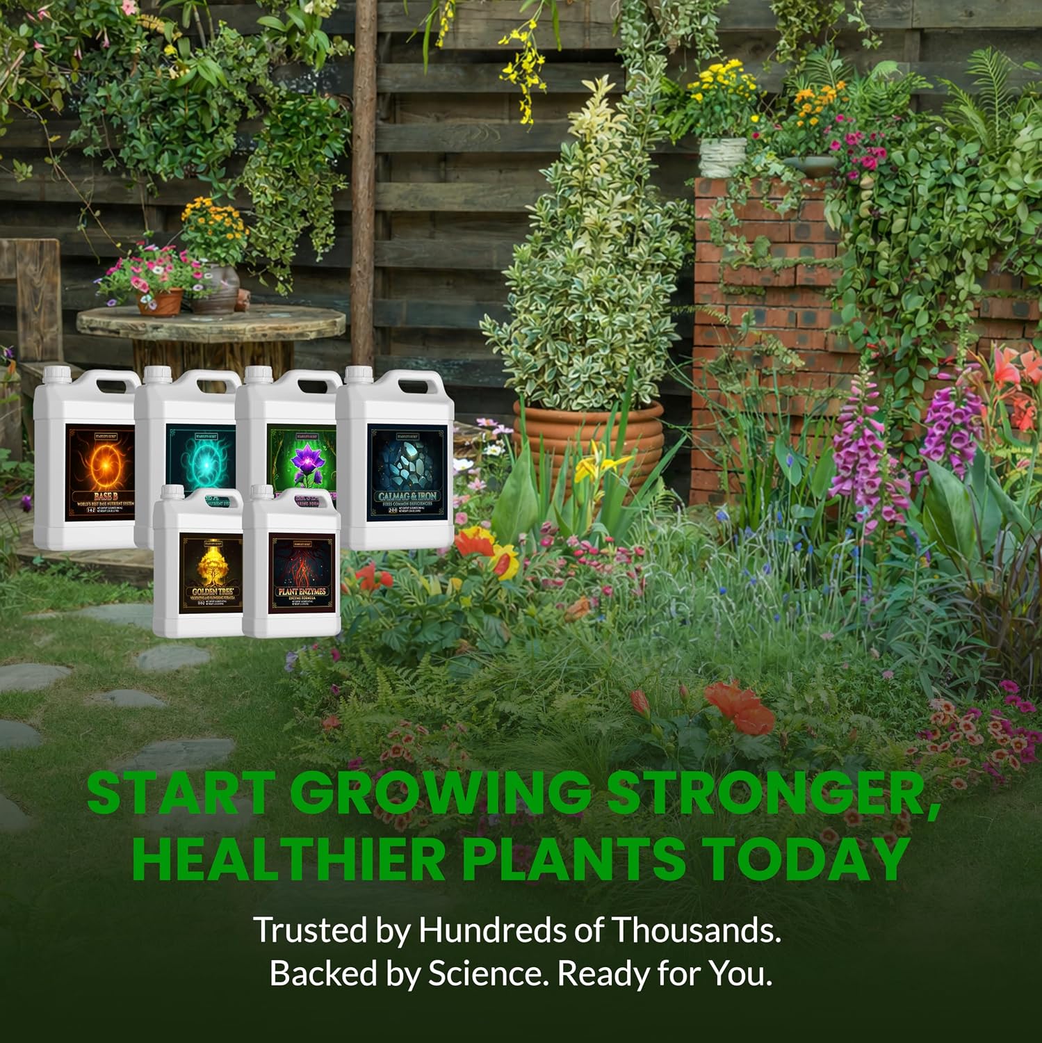 Humboldts Secret Starter Kit Pack | Indoor and Outdoor Plant Fertilizer and Hydroponic Nutrients | Base A & B, CalMag and Iron, Golden Tree, Flower Stacker, Plant Enzymes | Complete Garden System