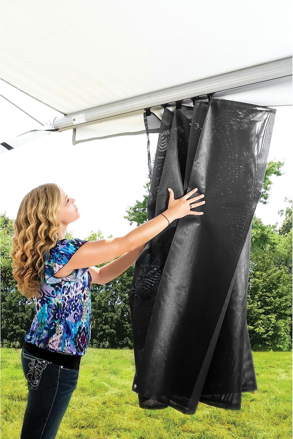 Camco RV Awning Shade Kit | Features Mesh Fabric, Retractable, and Measures 54-Inches x 180-Inches (51457)