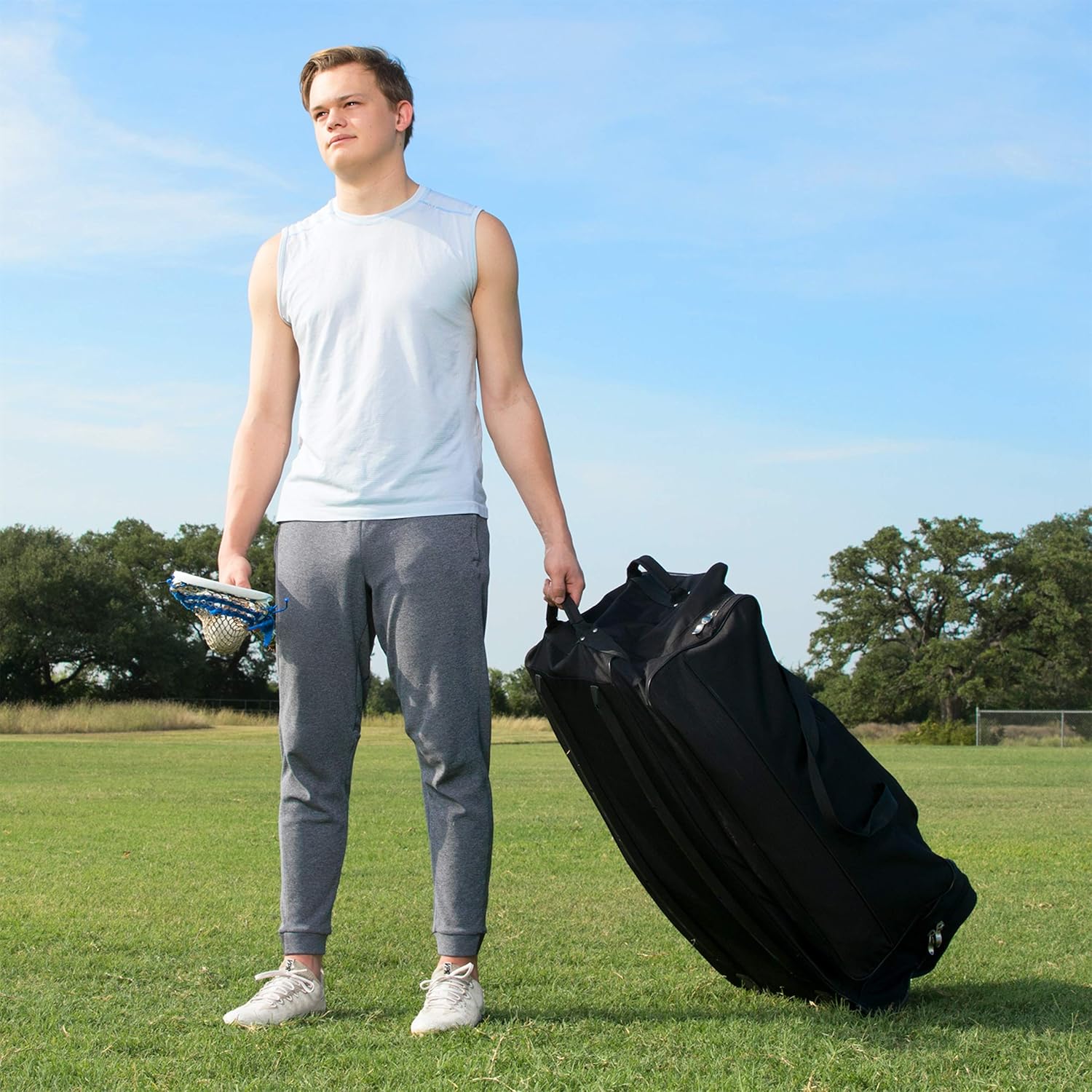 Champion Sports Wheeled Equipment Bag – Large Rolling Sports Gear Bag for Baseball, Football & Travel