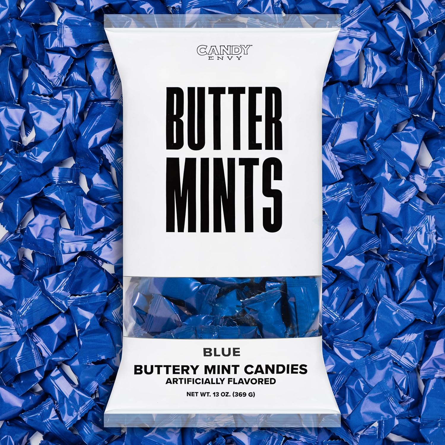 Candy Envy - Blue Wrapped Buttermints - 13 oz. Bag - 100 Individually Wrapped Candy Mints
