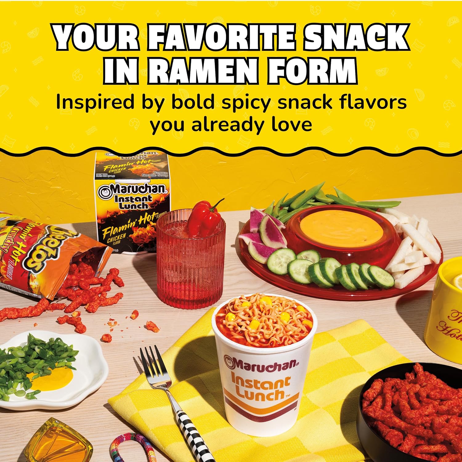 Maruchan Instant Lunch Ramen Noodles, Cheddar Cheese Flavor – Japanese-Style Instant Noodle Soup, Easy Meal Ready in 3 Minutes – 2.25 Oz. (12 Pack)