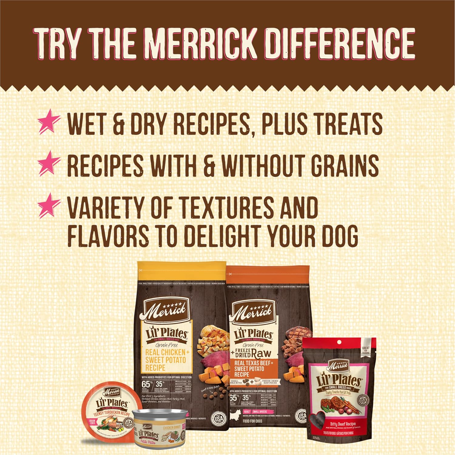 Merrick Lil’ Plates Grain Free Small Dog Treats, Natural Training Treats For Small Dogs, Small Salmon Recipe - 5 oz. Pouch