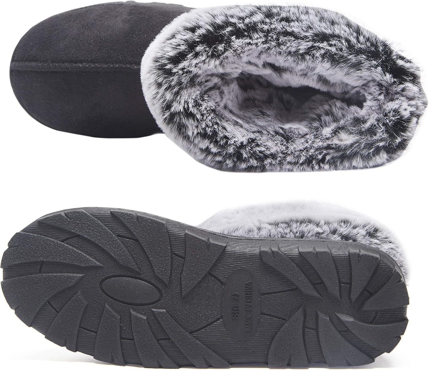 Jessica Simpson Women's and Girls Microsuede Super Soft Bootie Slippers with Indoor Outdoor Sole- Mommy & Me Set Options
