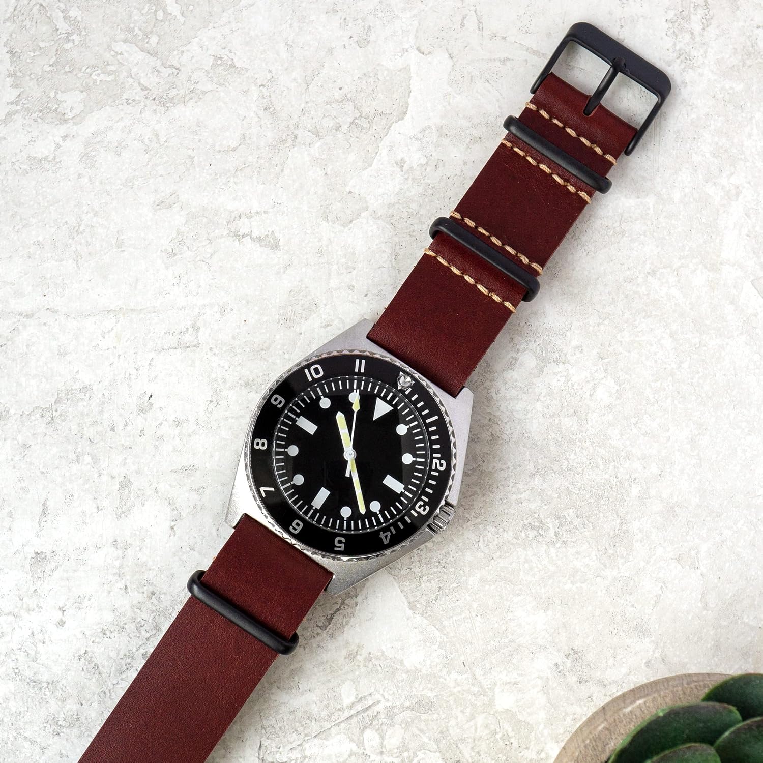 Benchmark Leather Watch Band - Crazy Horse Oiled Leather One-Piece Watch Straps for Men or Women - 18mm, 20mm, 22mm or 24mm Widths