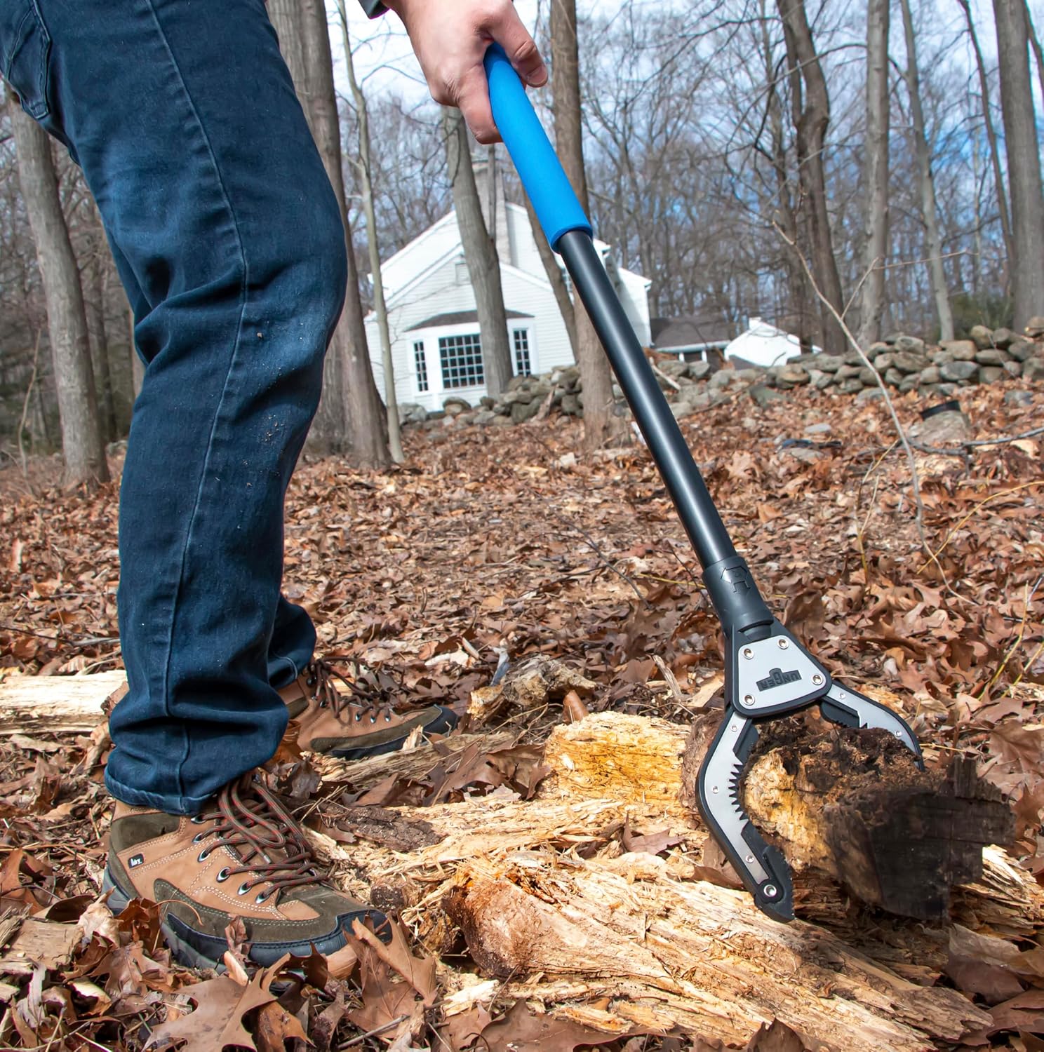 Unger Professional 42.5” Rugged Reacher Grabber Tool with Rotating Head, Outdoor Trash Picker Upper, Heavy Duty Claw Pickup