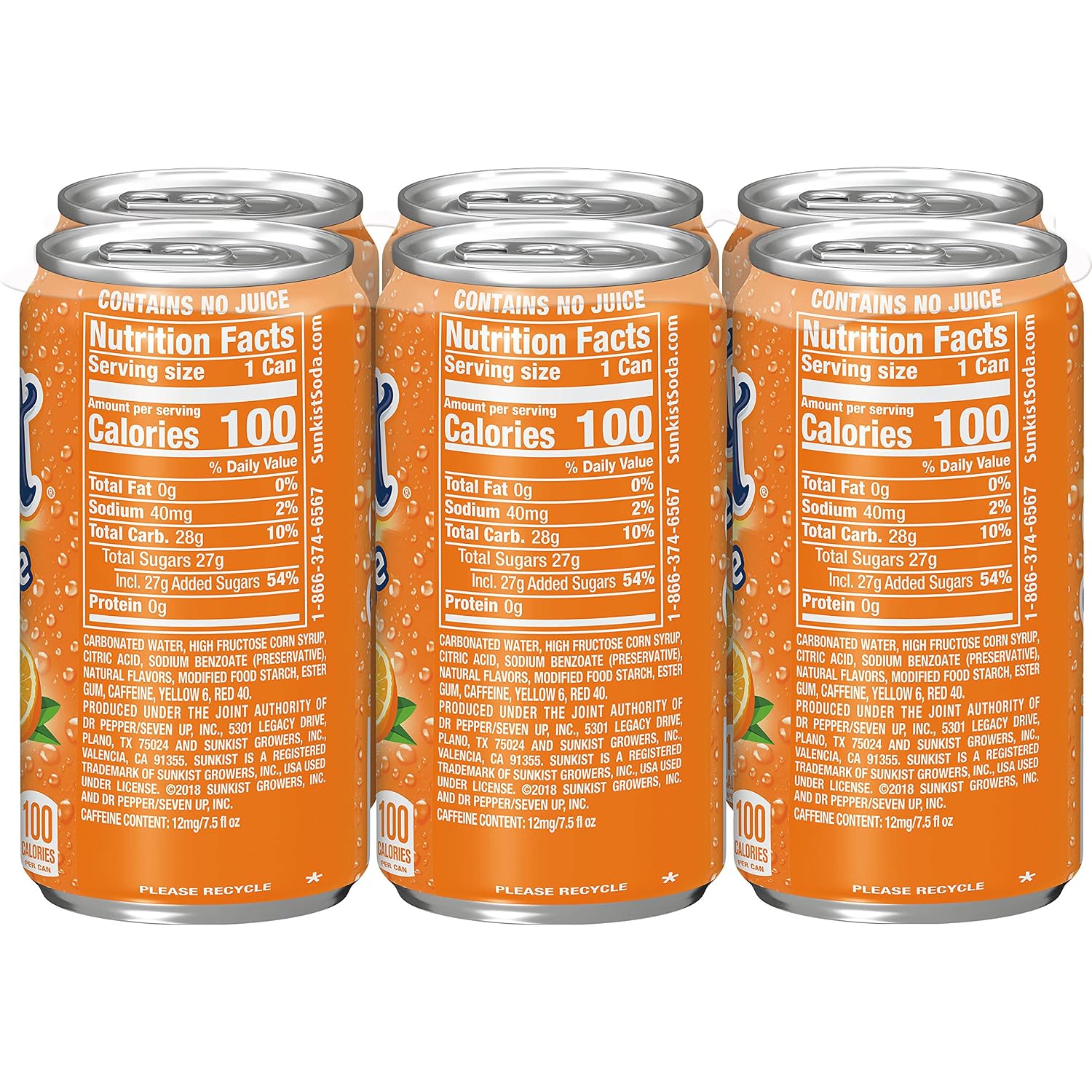 Sunkist Orange Soda, 12 Fl Oz (Pack of 12)