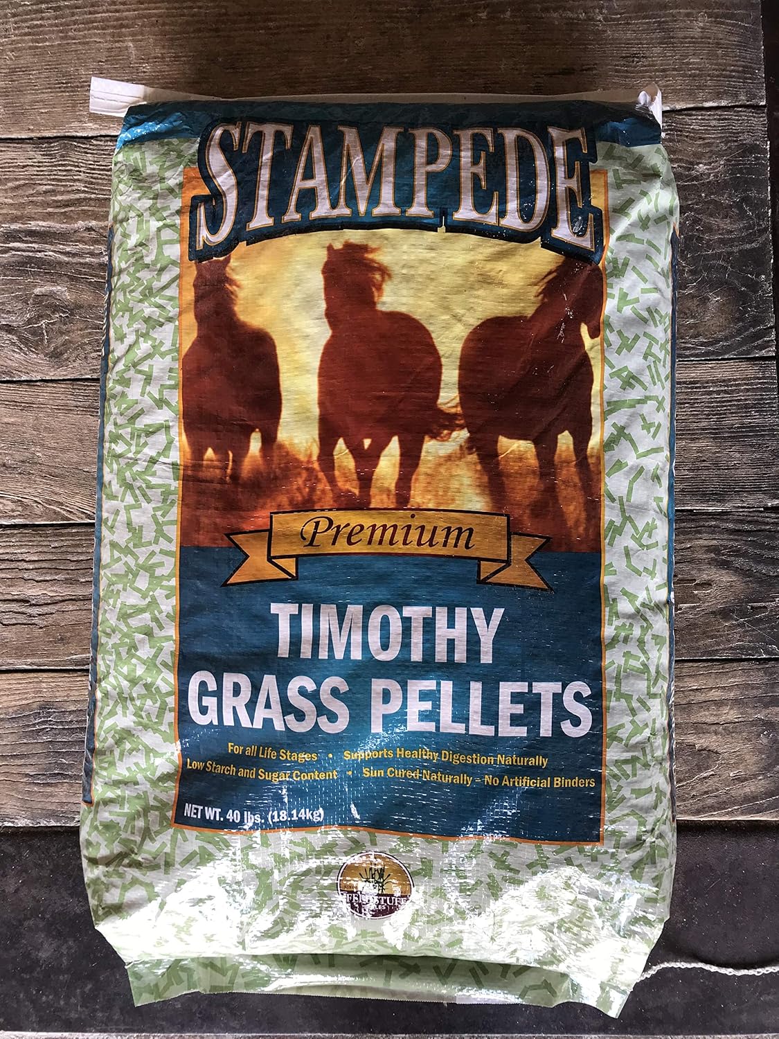 Stampede Premium Timothy Grass Pellets – Natural, High‑Fiber Feed, Low‑Dust, – 40 lb Bulk Bag for Rabbits, Guinea Pigs, Chinchillas, Goats