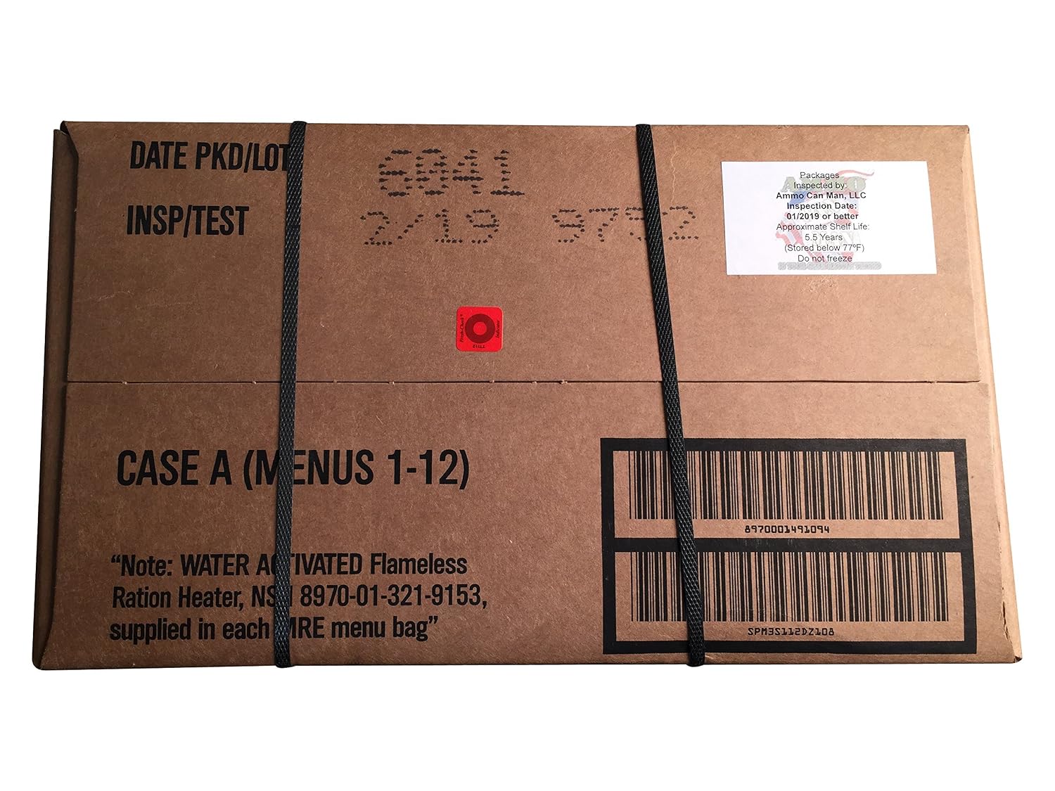 Ultimate MRE Case A - 2019 Inspection Date ACM | Ultimate MRE Case A ready-to-eat meals, genuine military surplus, 2019 inspection date