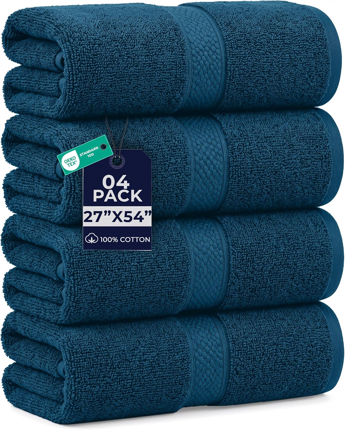 DAN RIVER 24 Pack Cotton Wash Cloths Set for Showering [12x12] White