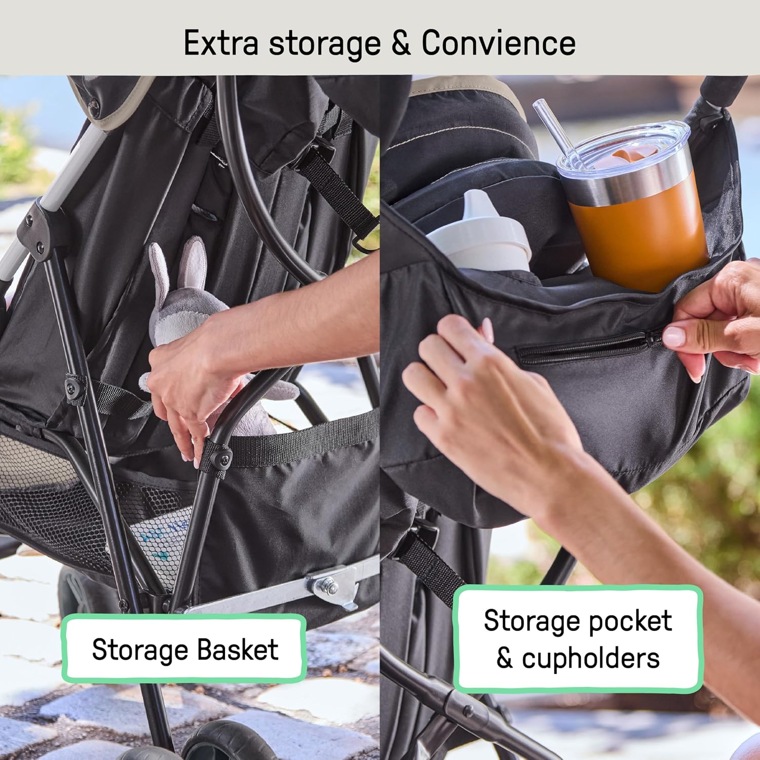 Ingenuity 3D Mini Convenience Stroller – Lightweight Stroller with Compact Fold, Multi-Position Recline, Canopy with Pop Out Sun Visor – Umbrella Stroller for Travel & More, Blue/Black