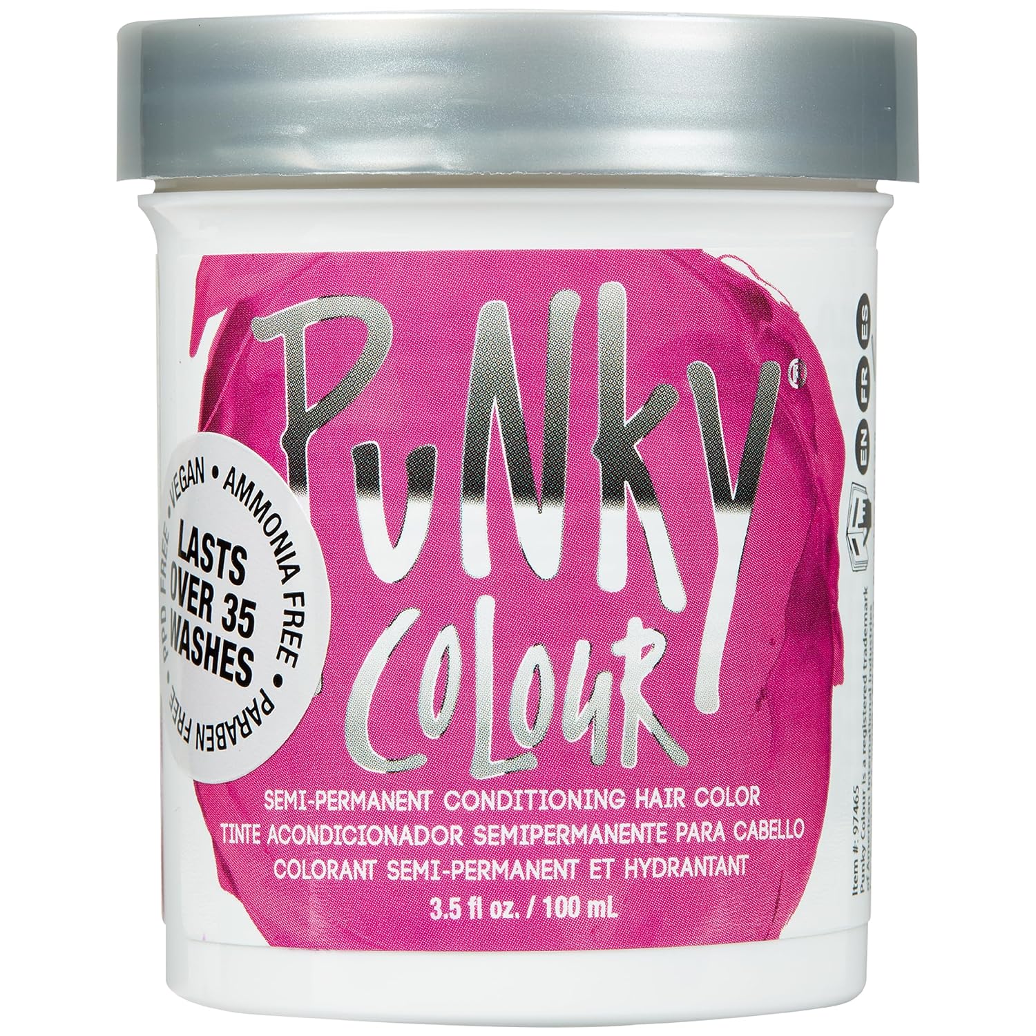 Punky Colour Flamingo Pink Semi Permanent Hair Color – Vibrant Pink Hair Dye, Vegan & Cruelty-Free Conditioning Formula, Lasts Up to 35 Washes, 3.5 fl oz