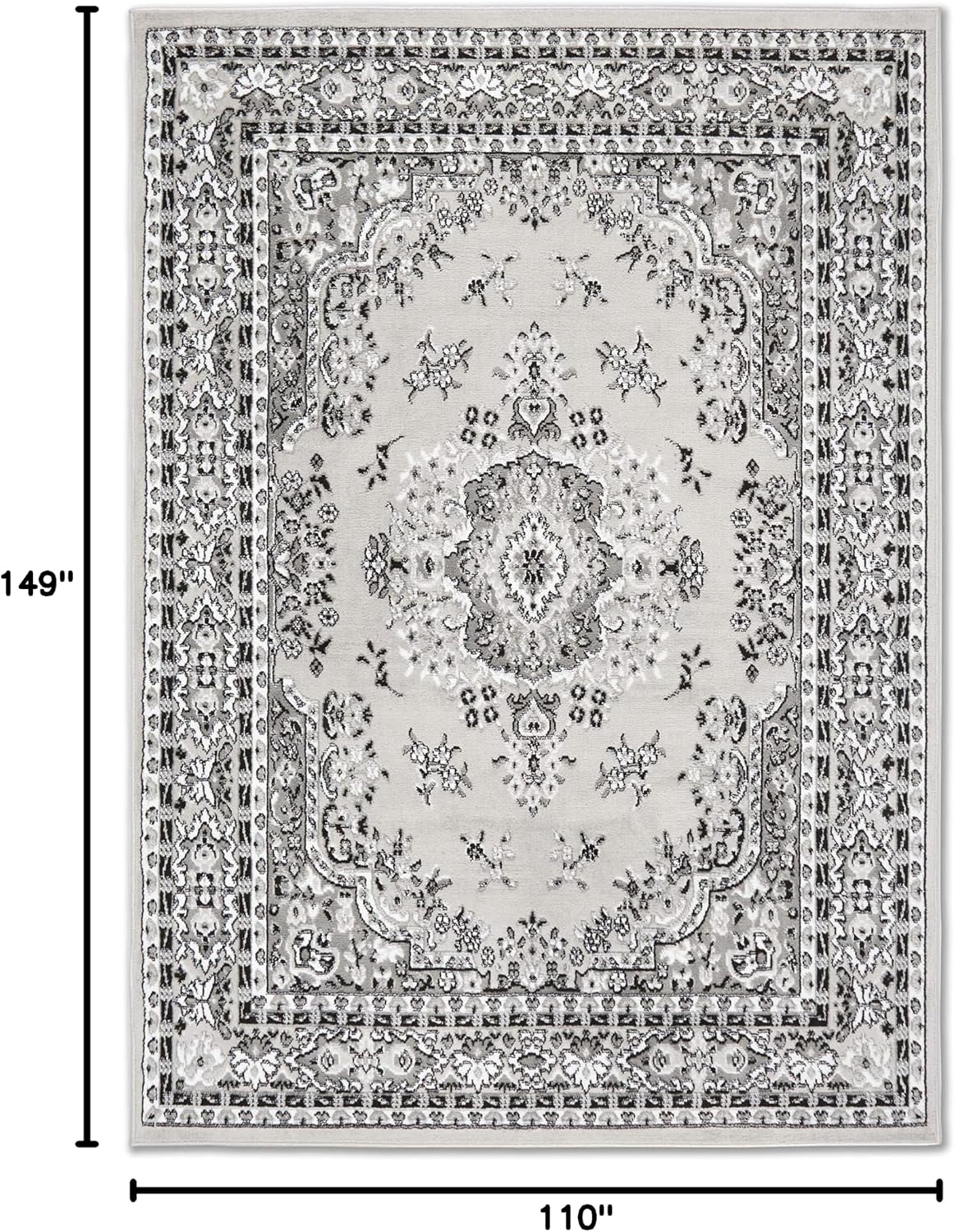 Home Dynamix Premium Sakarya Traditional Medallion Border Area Rug, Ivory/Brown, 7'9"x10'8" Rectangle