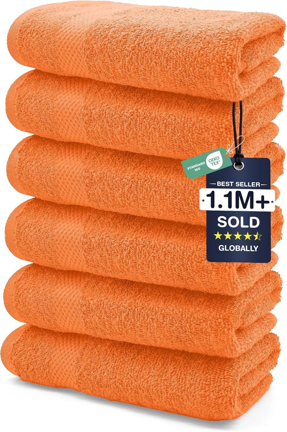 DAN RIVER 24 Pack Cotton Wash Cloths Set for Showering [12x12] White