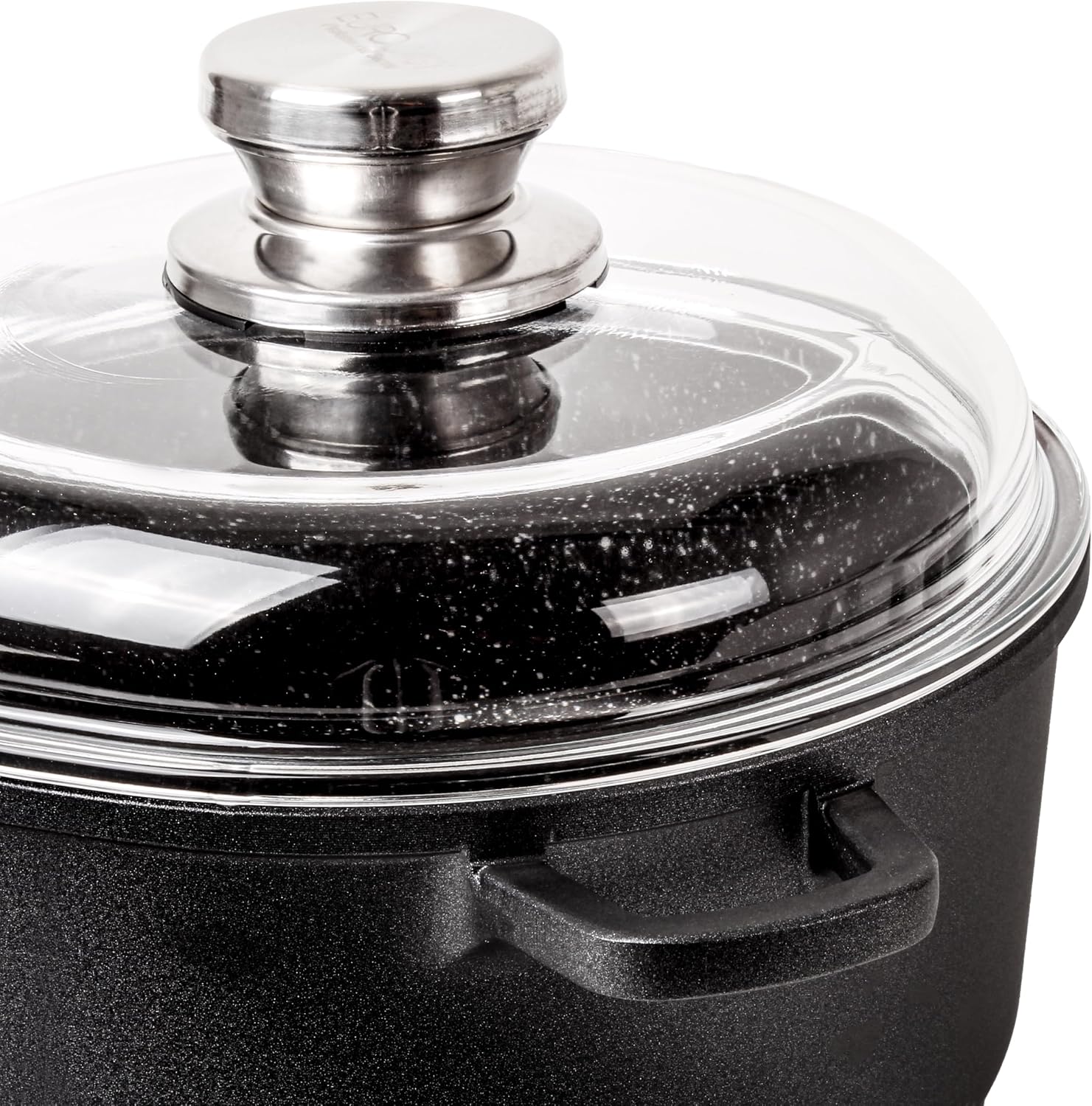 BergHOFF EuroCAST 11" Nonstick Stock pot 7qt., Glass Lid with Built-in Strainer, Induction Ready,Oven Safe