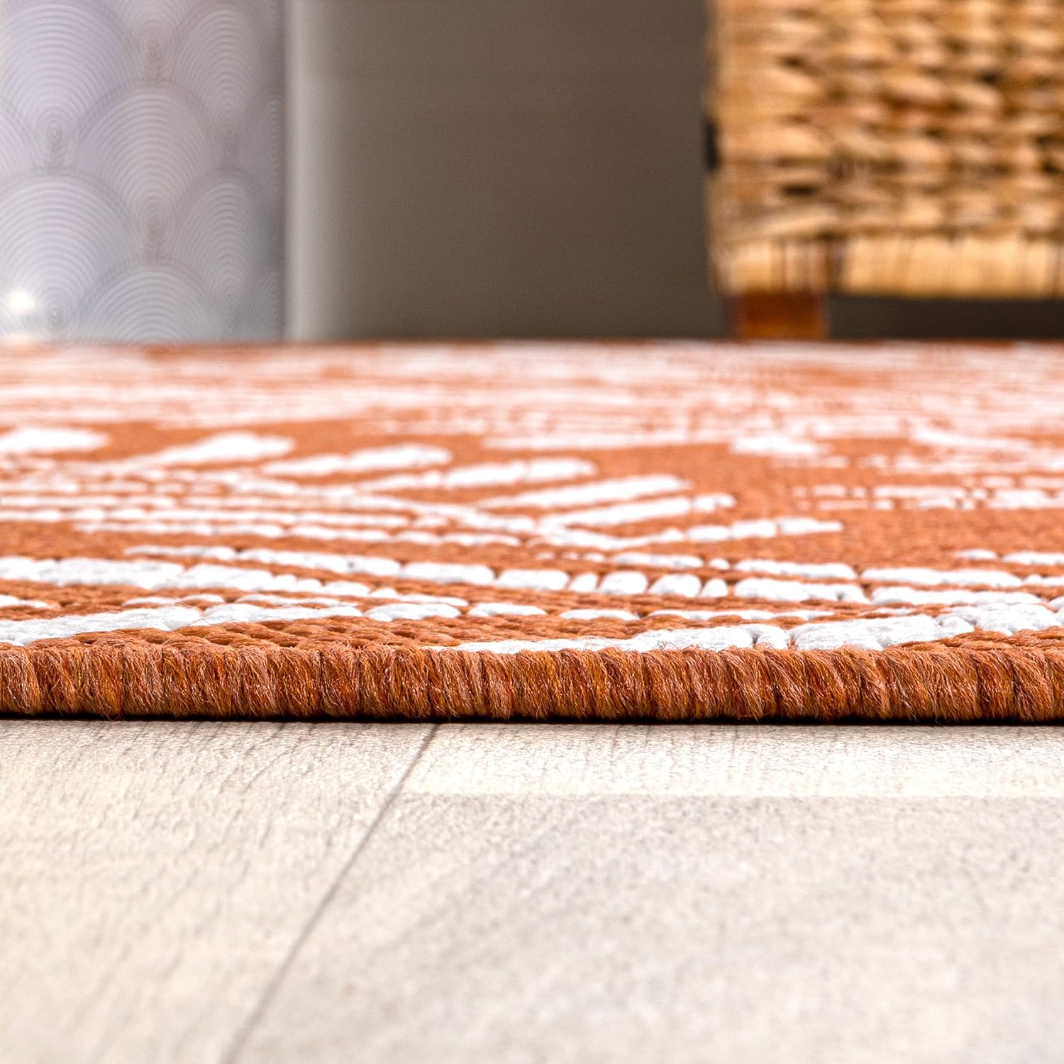 JONATHAN Y Palm Frond Indoor Outdoor Area Rug 3X5 Navy/Ivory, Nevis for Backyard, Patio, Porch, Easy-Cleaning, High Traffic, Pet-Friendly