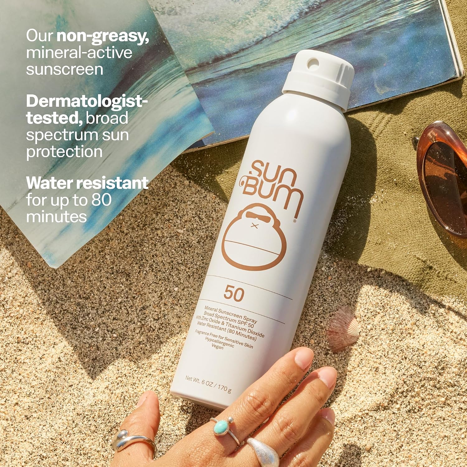 Sun Bum Mineral SPF 30 Sunscreen Body Spray - 6 oz | Broad Spectrum Moisturizing Sunscreen, for Sensative Skin, Vitamin E, Hawaii 104 Act Compliant (No Octinoxate & Oxybenzone)