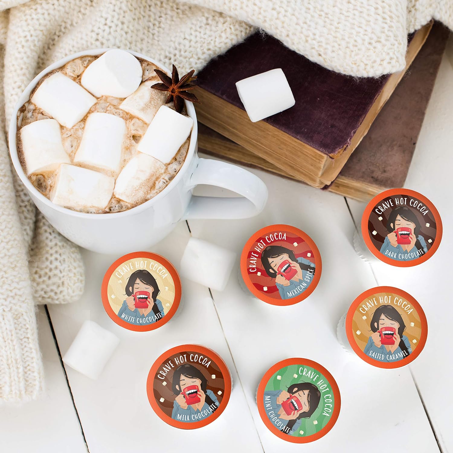 Crave Hot Chocolate Pods, Compatible with 2.0 K-Cup Brewers, Mint Chocolate, 40 Count