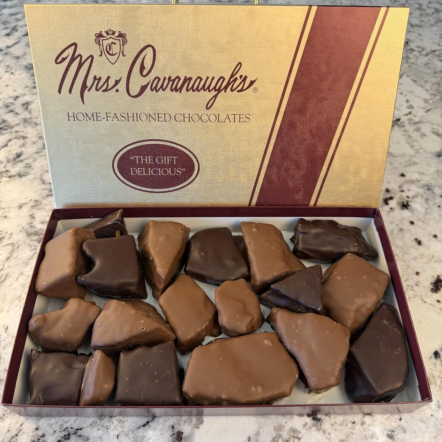 Mrs. Cavanaugh’s Seafoam Honeycomb Milk Chocolate 14 oz Box – Crispy Sponge Candy/Honeycomb Toffee Coated in Smooth Milk Chocolate – Crunchy