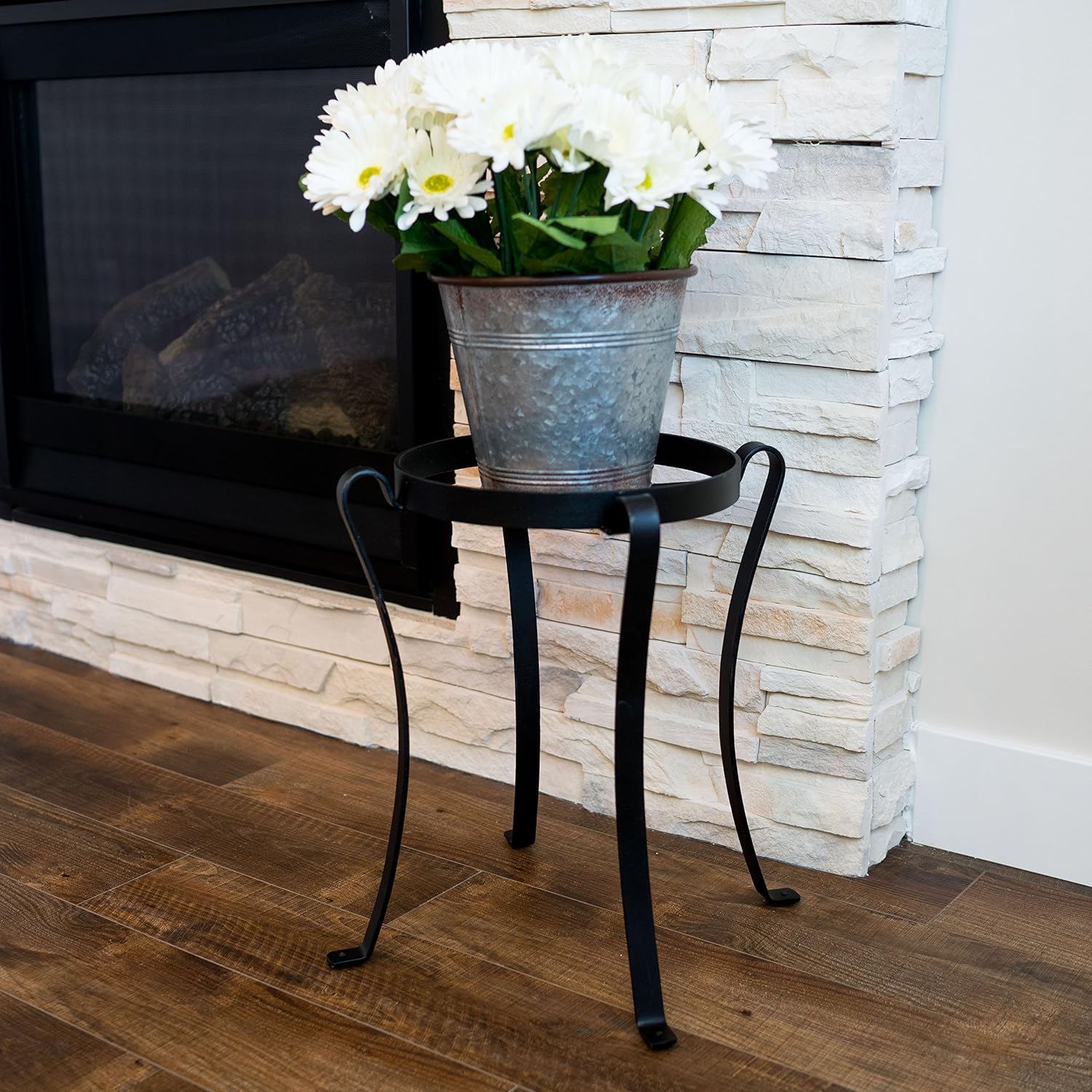 Achla Designs Patio Flower Pot Plant Stand, 18-in H Black