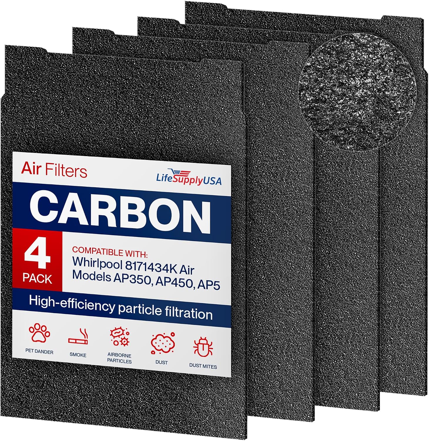 1183054K HEPA Filter Replacement Compatible with Whirlpool Whispure AP450, AP510, WP500 & Kenmore 83200, 83375, 83230 Air Purifiers by LifeSupplyUSA
