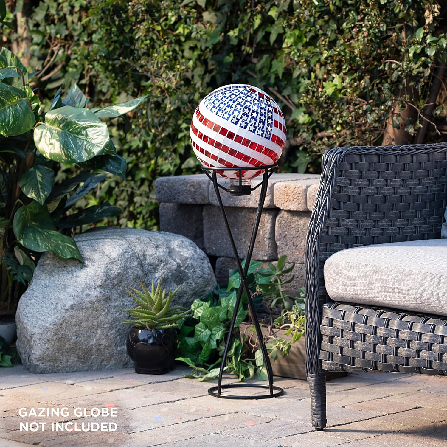 Alpine Corporation 12" Tall Indoor/Outdoor Roman Column Gazing Globe Display Stand