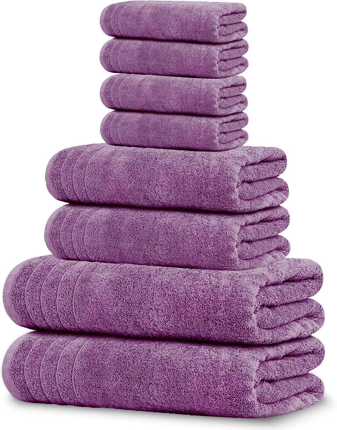 Tens Towels 8 Piece Towel Set, 2 XL Bath, 2 Hand, 4 Washcloth, Dark Grey