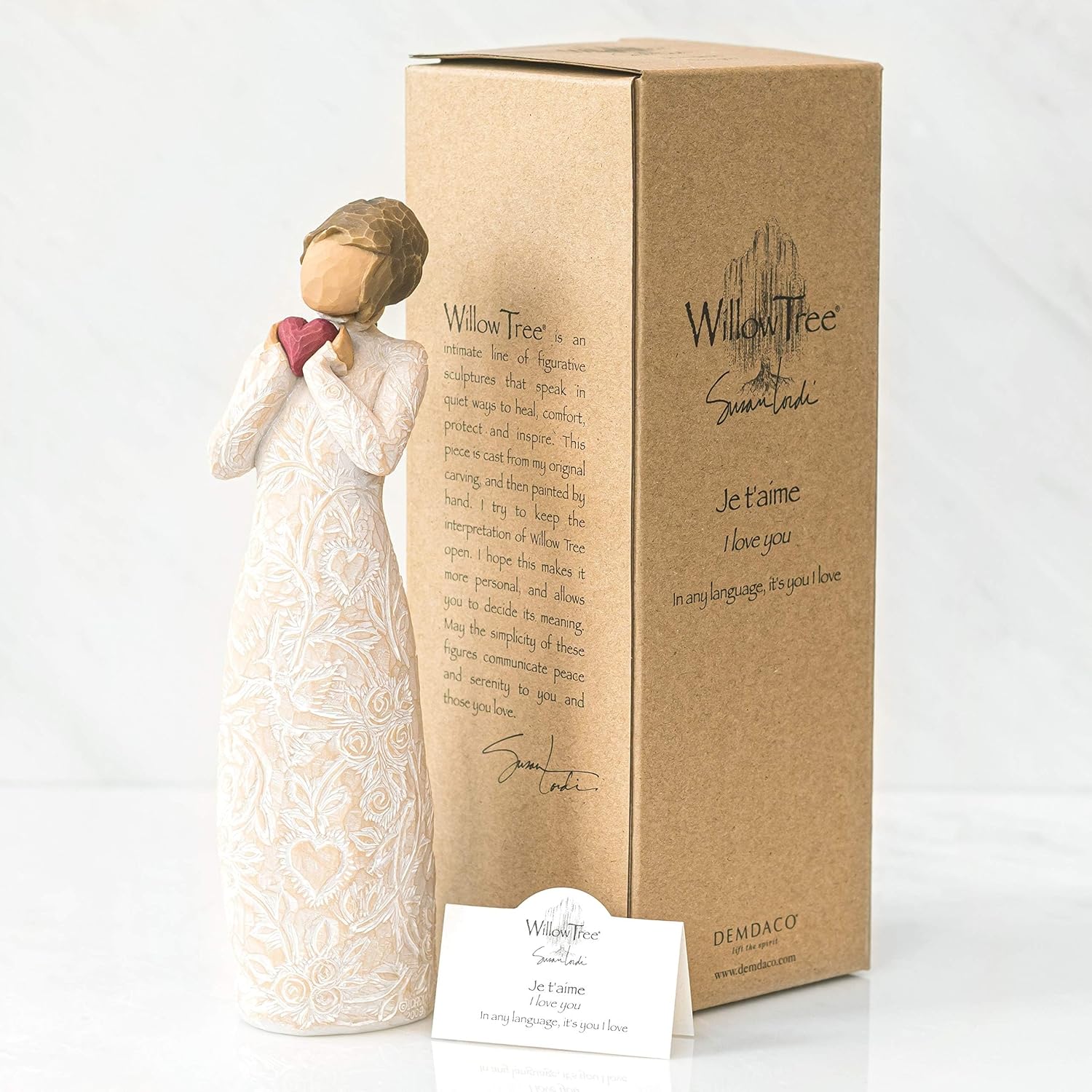 Willow Tree You and Me (Darker Skin), Sculpted Hand-Painted Figure | Cast from a Susan Lordi Original Carving, Expression of Love and Caring, Display on Shelf, Table or Mantel, Fitted Gift Box
