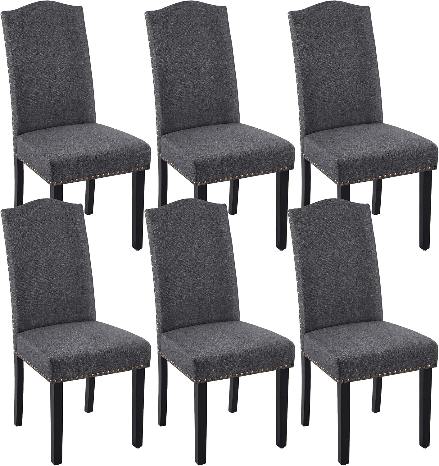Yaheetech Dining Chairs Set of 2 High Back Parson Chairs Khaki