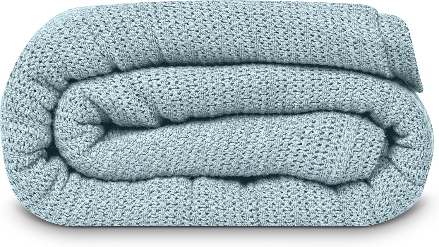 Linteum 100% Cotton Open-Cell Leno Weave Blanket — Breathable All Season — Queen 90x90 — Ice Grey