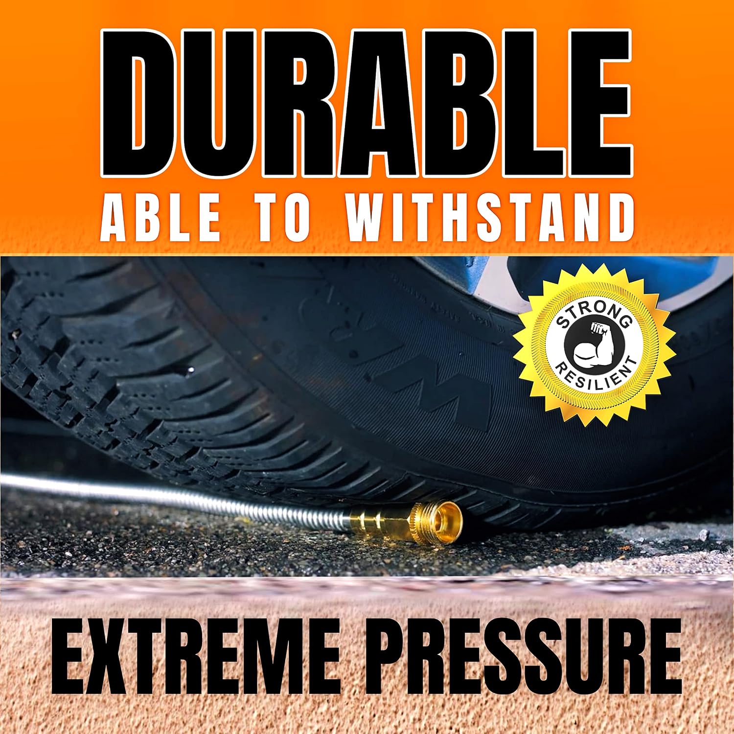 Tardigrade Metal Garden Hose 50 FT, Heavy Duty 304 Stainless Steel Water Hoses, Unmatched Durability, Flexible, No Kink & Tangle, Lightweight