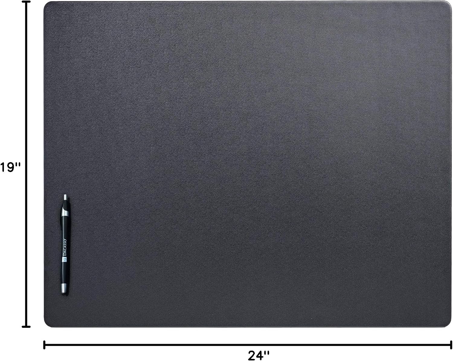 Dacasso Classic Leatherette Mat Desk pad, 24 x 19, Black (P1027)