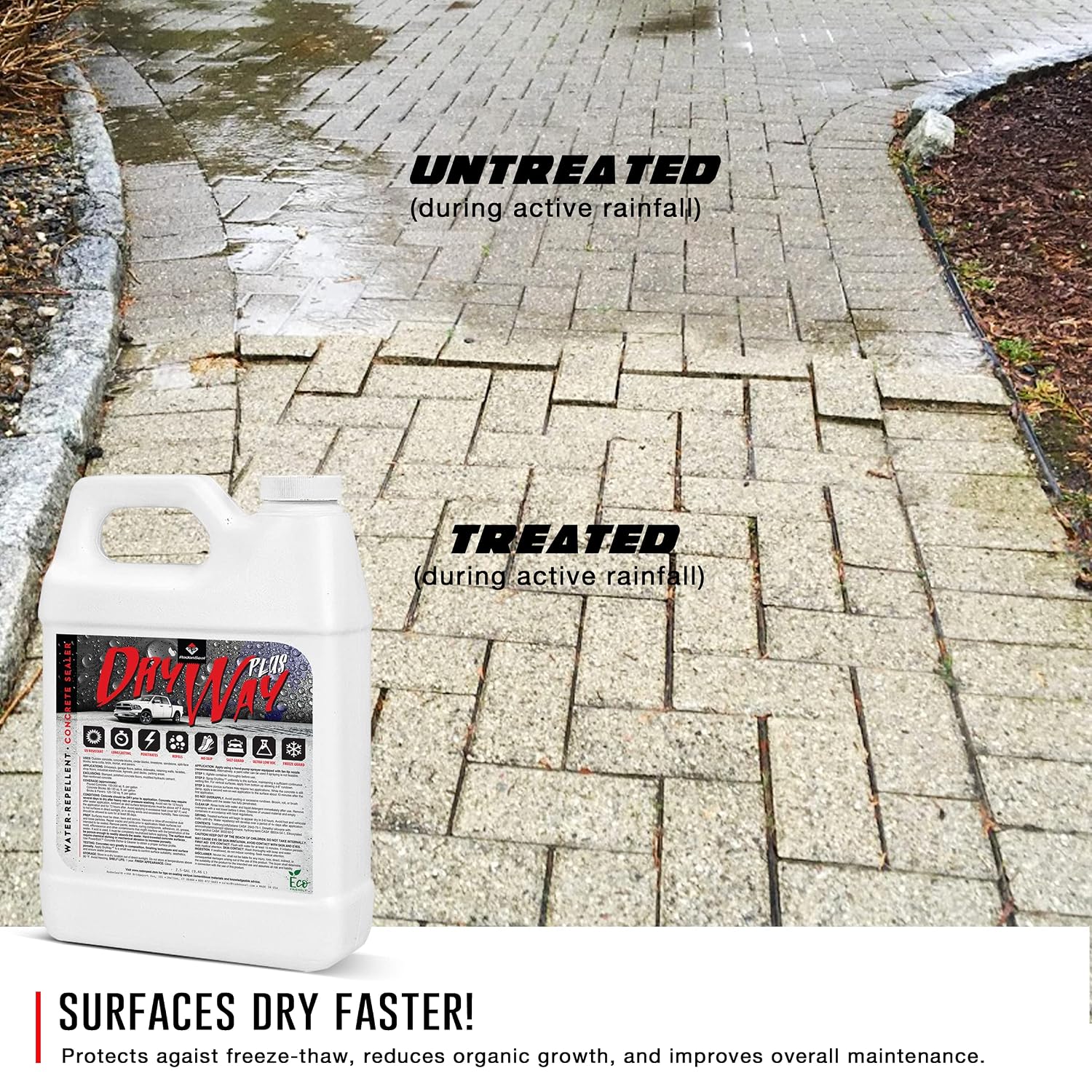 DryWay Plus DOT Approved Concrete Driveway Sealer, Silane/Siloxane