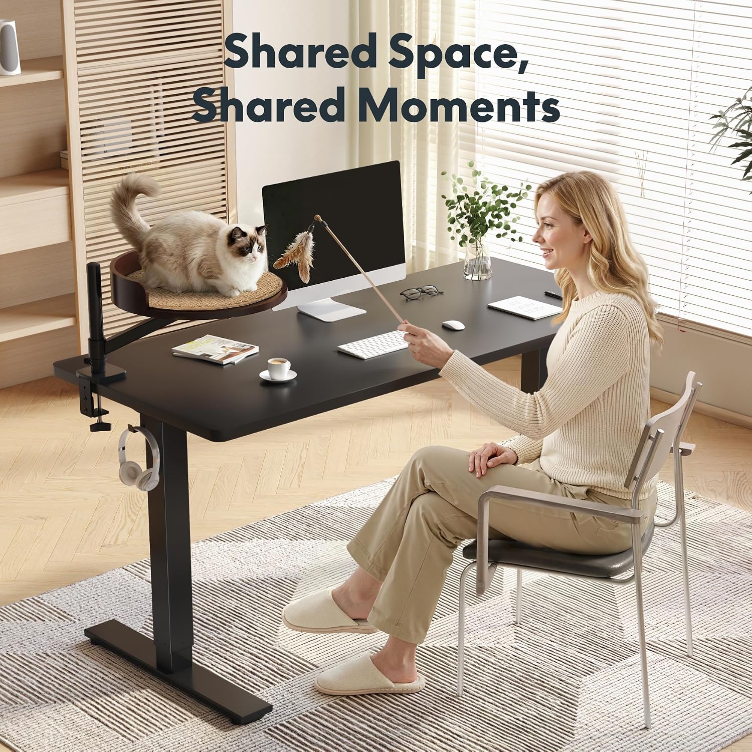 FLEXISPOT EN2 48"x24" Standing Desk with Power Strip Bundle, Black