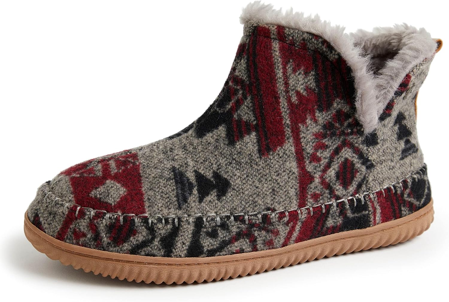 Dearfoams Men's Memory Foam Indoor House Slippers Brixen Ankle Boot House Shoes - Gifts for Men