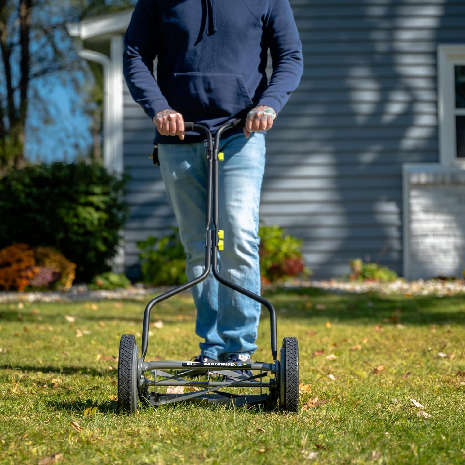 Earthwise 1715-16EW 16-Inch 7-Blade Push Reel Lawn Mower, Grey