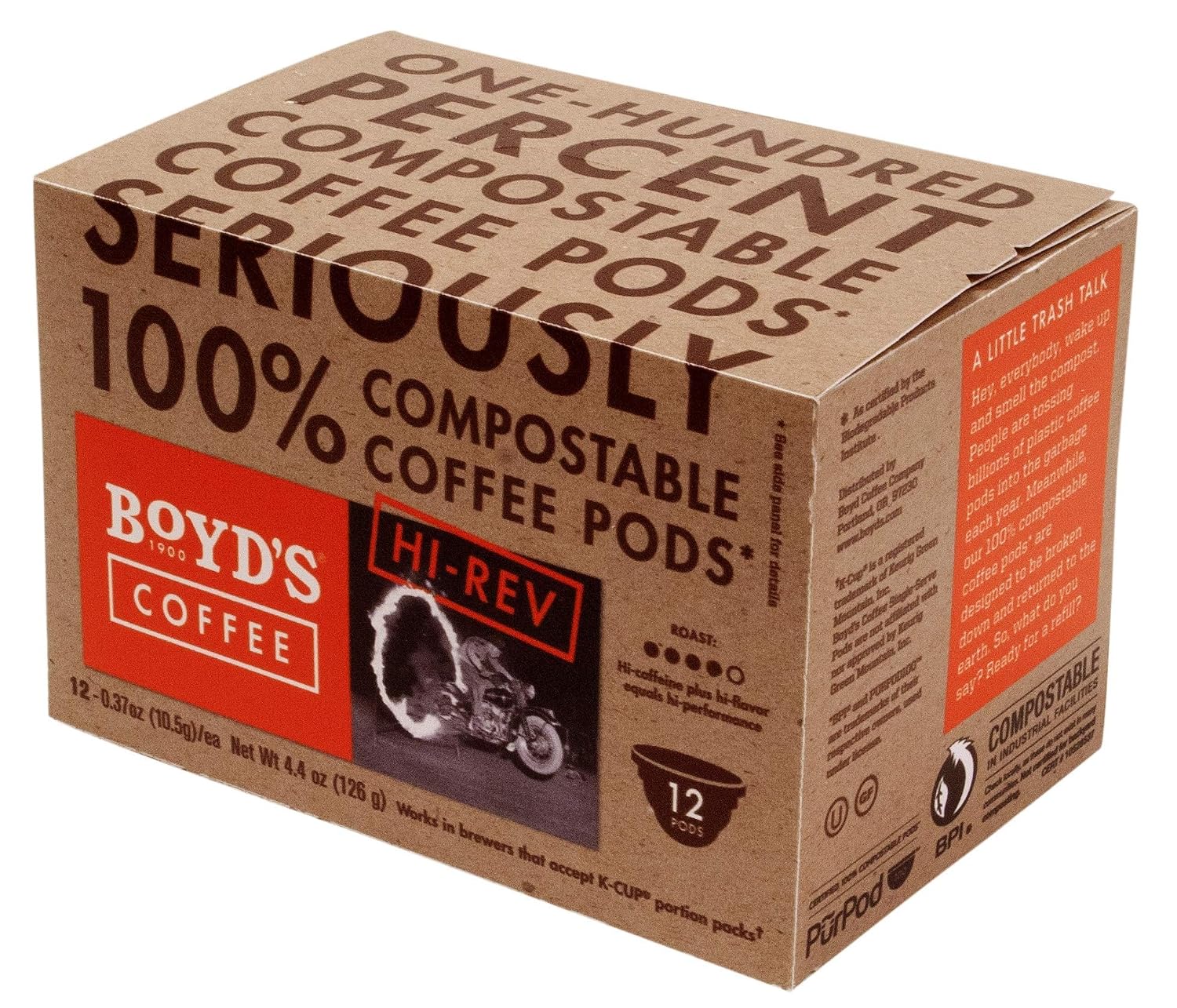 Boyd's Coffee Red Wagon Single Serve, 12 Count | BPI certified, Rainforest Alliance beans, smoky flavor, smooth finish, roasted in Portland, Oregon