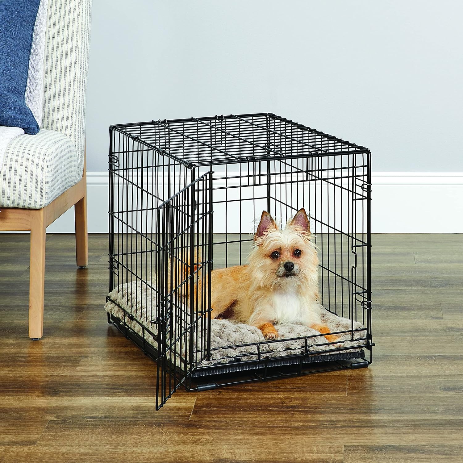 Midwest Homes for Pets 24-Inch New World Crate for Small Breeds, 12-20 lbs, Double Door Folding Dog Crate, Leak-Proof Tray & Secure Latches, Portable, Durable & Easy to Assemble