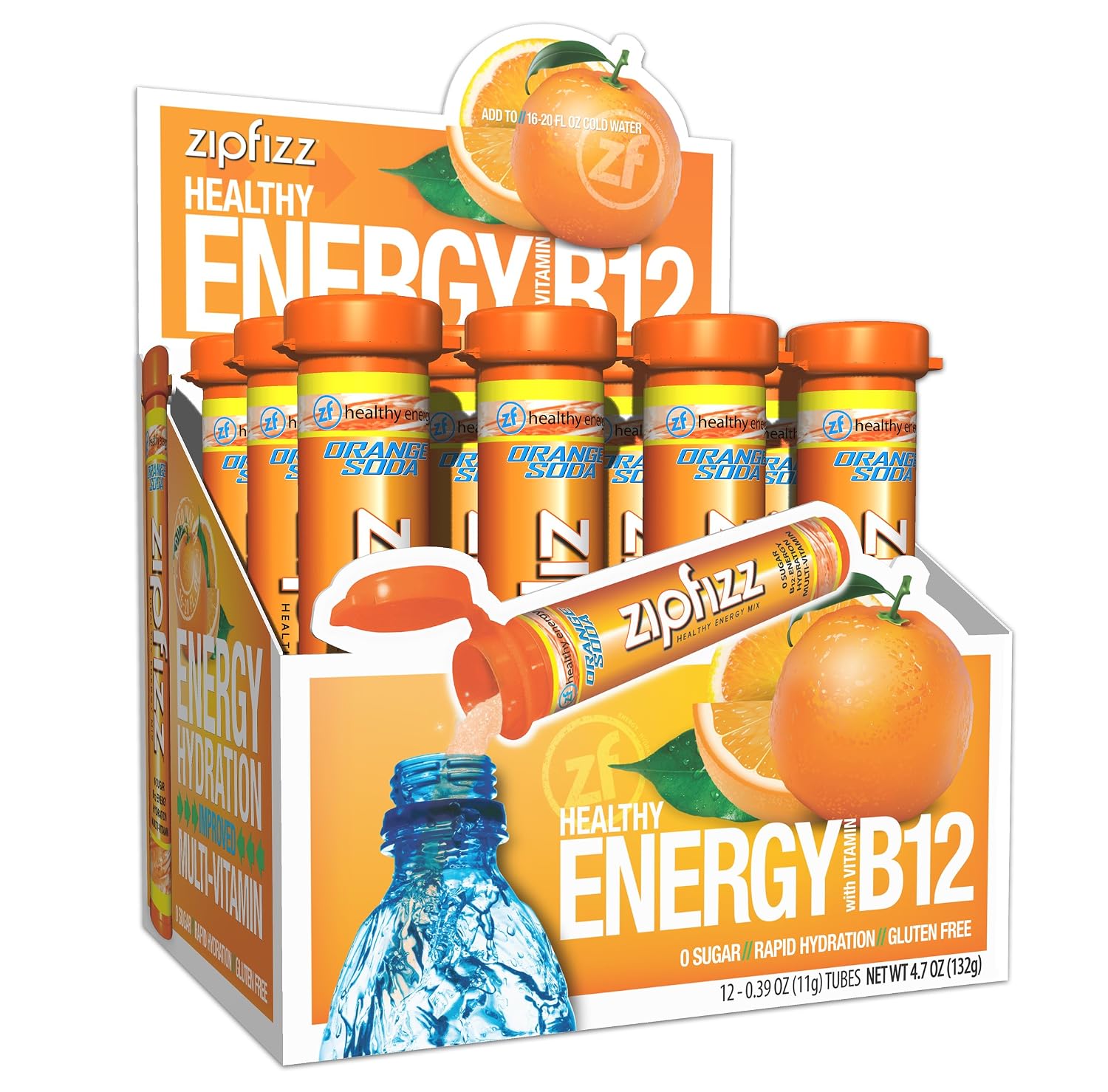 Zipfizz Energy Drink Powder, 20 Pack B12 Electrolyte - Pink Lemonade | Hydration tubes with vitamin drink benefits, 100mg caffeine, B12, electrolytes, & no artificial sugar for active lifestyle
