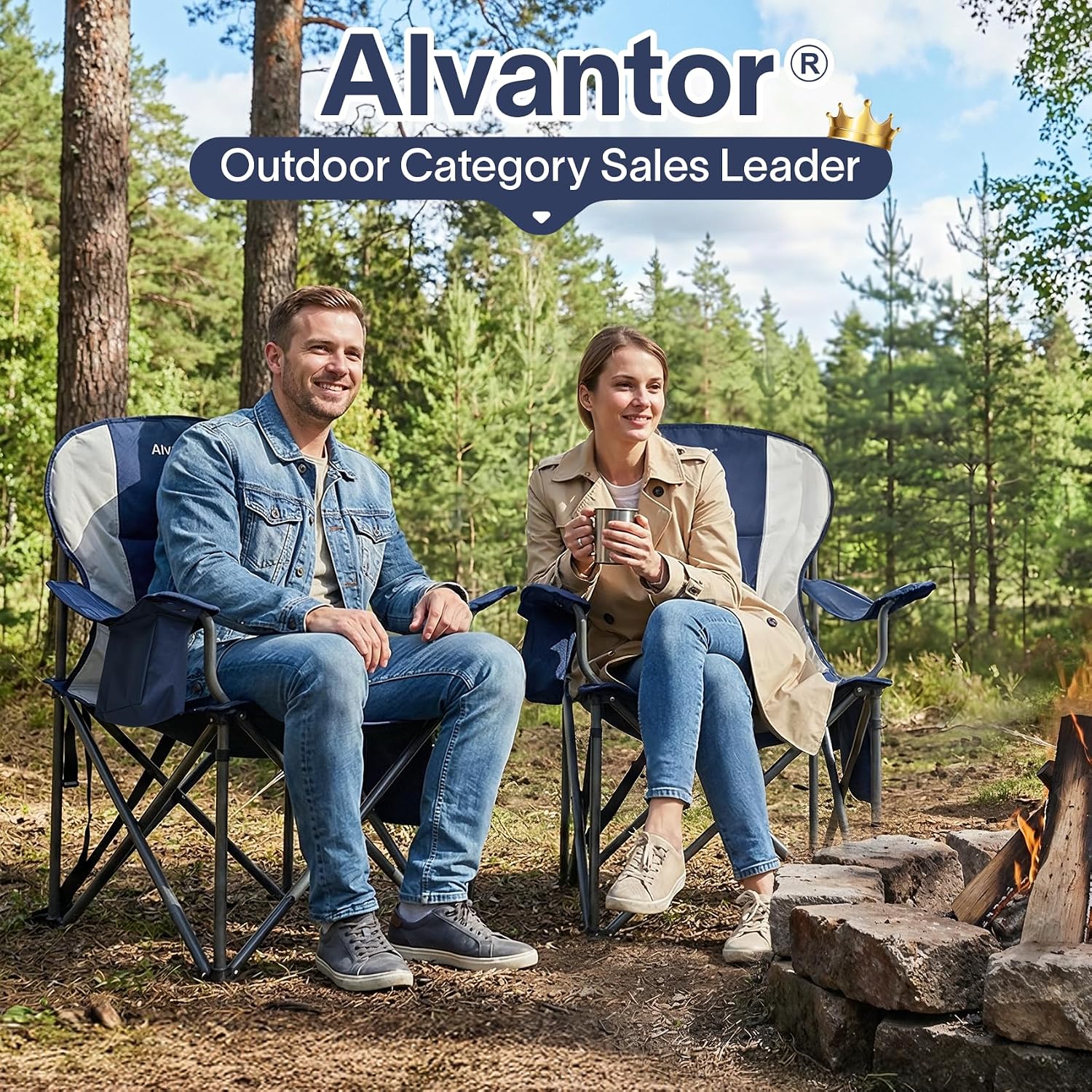 Alvantor® Camping Chair, Full Mesh Folding Beach Chair Breathable High Back Portable Lawn Chair for Outdoor, Armrest, Cup Holder, Easy Use Seat for Travel, Fishing, Pinic, Sports Event, 24"x31"x38"
