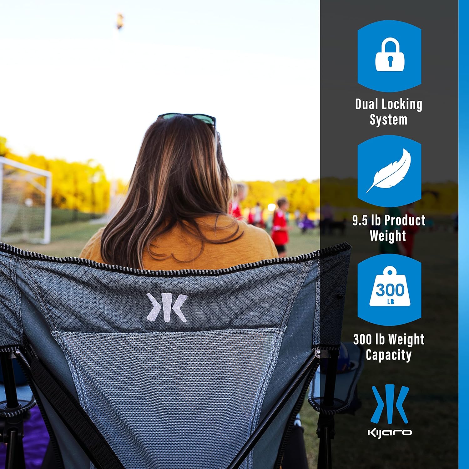 Kijaro Dual Lock Portable Camping Chairs - Enjoy the Outdoors with a Versatile Folding Chair for Sports, Lawn - Dual Lock Feature Locks Position – Hanami Pink