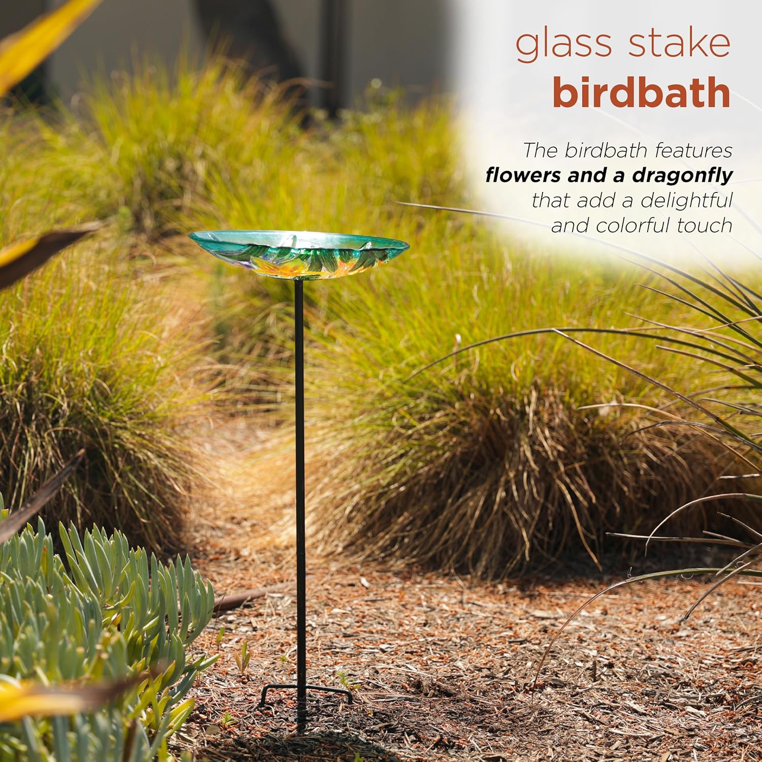 Alpine Corporation 25" Tall Outdoor Birdbath with Planter Pedestal Yard Statue, Stunning Garden Accent, 15" Round, Green