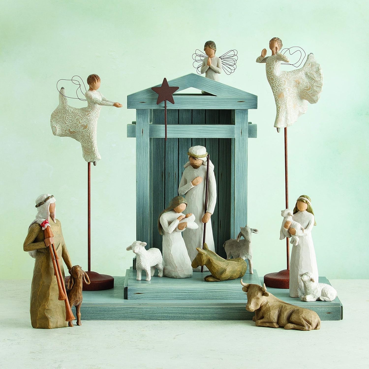 Willow Tree Ox and Goat, Sculpted Hand-Painted Nativity Figures, 2-Piece Set | Extends the Willow Tree Nativity Scene, Designed by Artist Susan Lordi, Heirloom Keepsake, Display on Shelf or Table