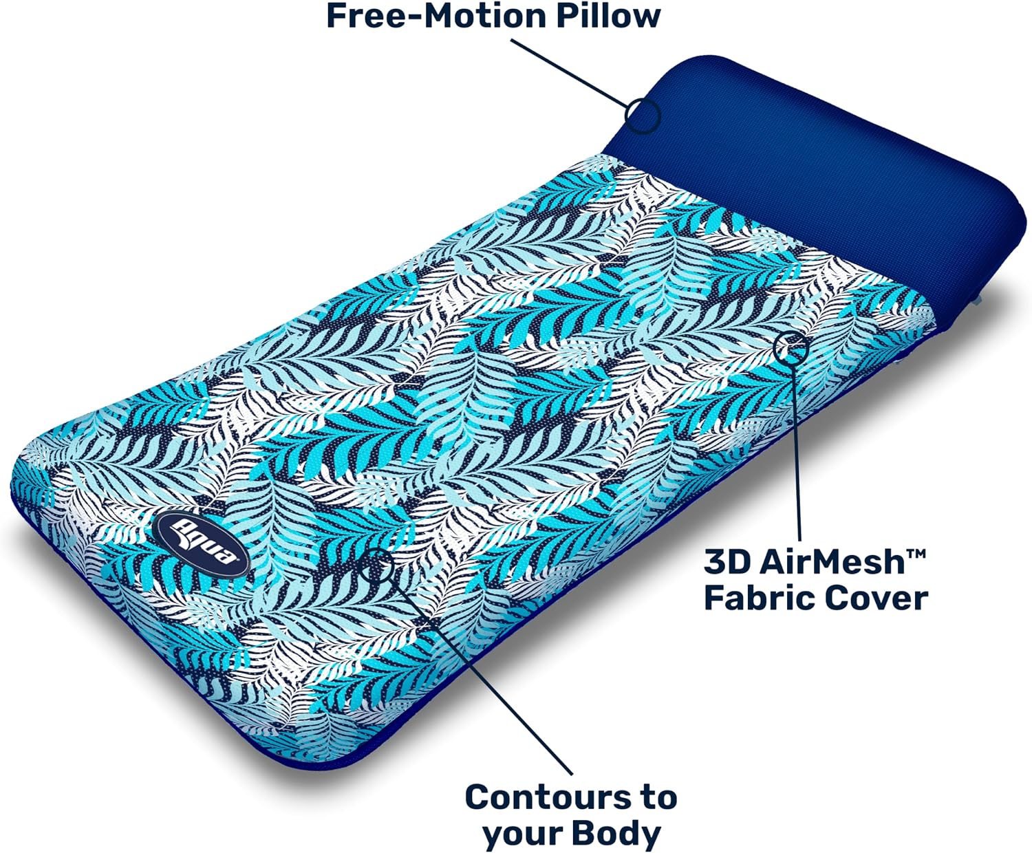 Aqua Comfort Pool Float Lounge – Inflatable Pool Floats for Adults with Headrest and Footrest – Bubble Waves