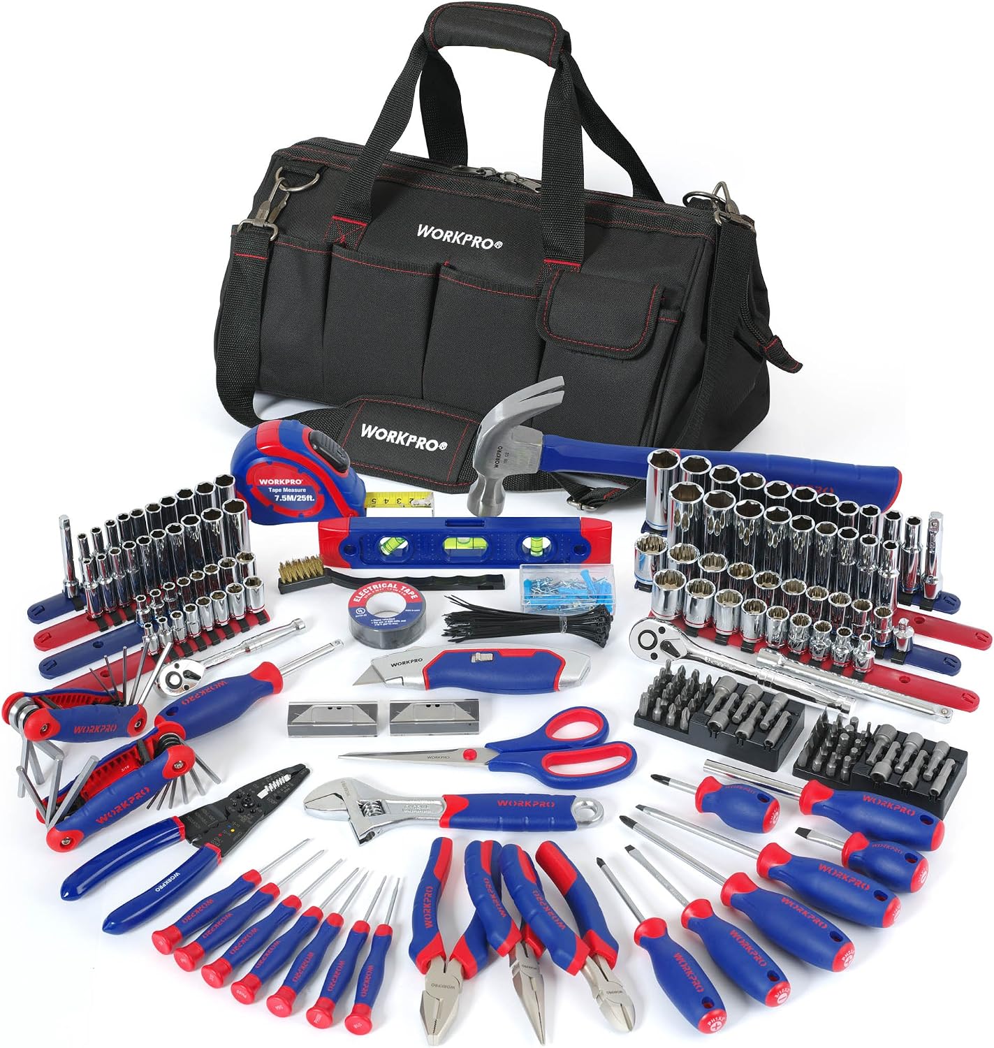 WORKPRO 322-Piece Home Repair Tool Kit With Carrying Bag - Basic Household Hand Tools