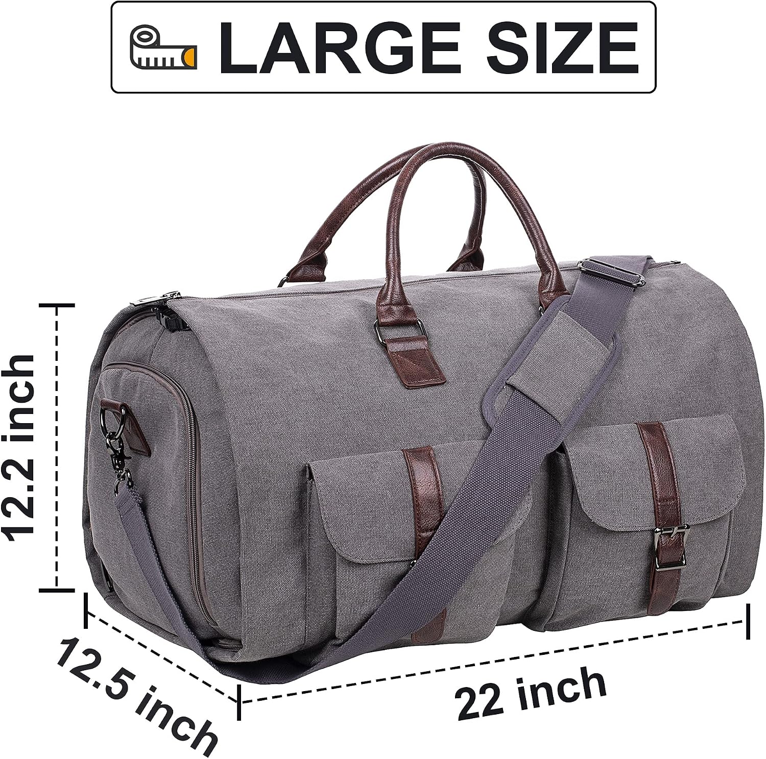 seyfocnia Convertible Travel Garment Bag,Carry on Garment Duffel Bag for Men Women - 2 in 1 Hanging Suitcase Suit Business Travel Bag