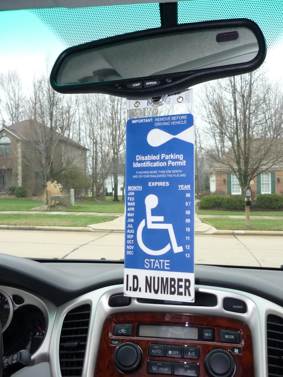 Gold - Handicap Placard Holder by JL Safety. A Novel Way to Protect