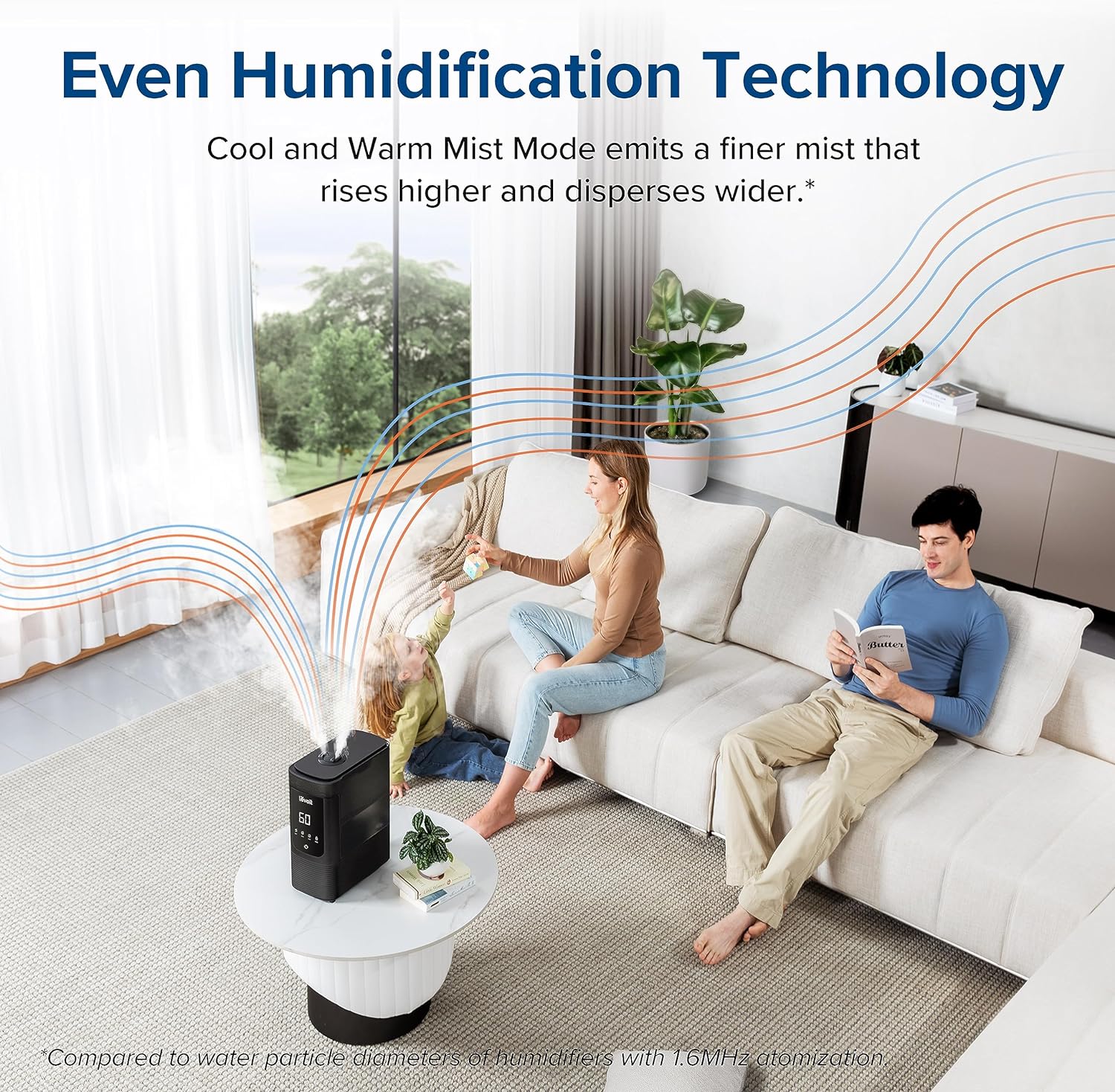 Levoit Humidifiers for Bedroom Large Room, 6L, 60H Runtime, 26dB, Smart App